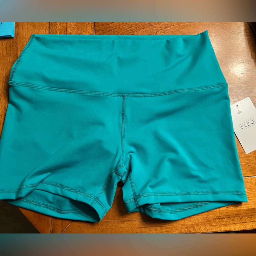 Fleo Teal High Waist Shorts -xxl
